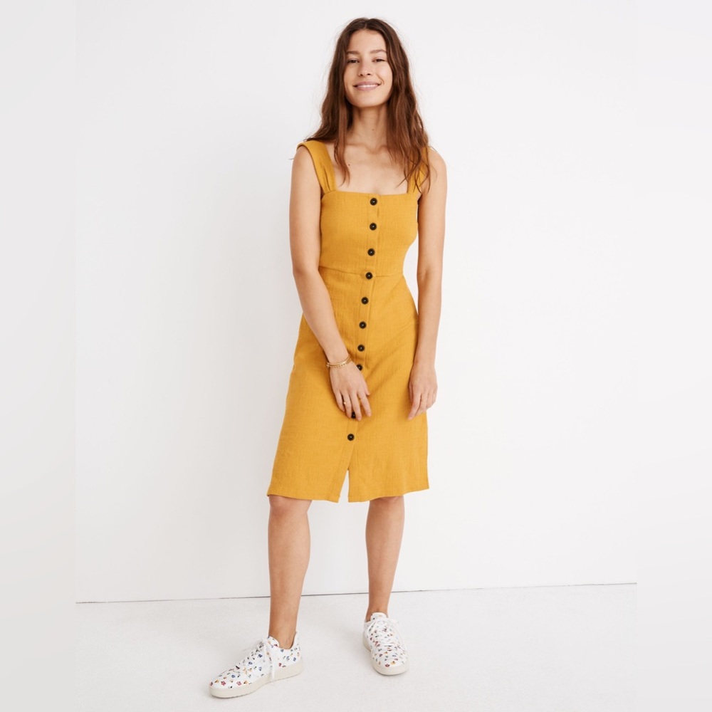 Texture & Thread Button-Front Tank Dress